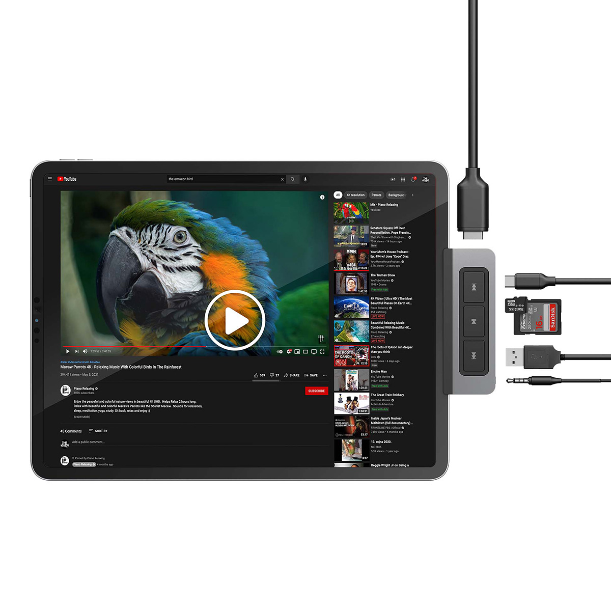 Hub USB-C HyperDrive Media 6-in-1 for iPad Pro