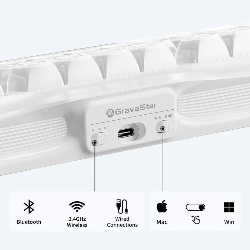 Bàn phím GravaStar Mercury K1 Opaline White