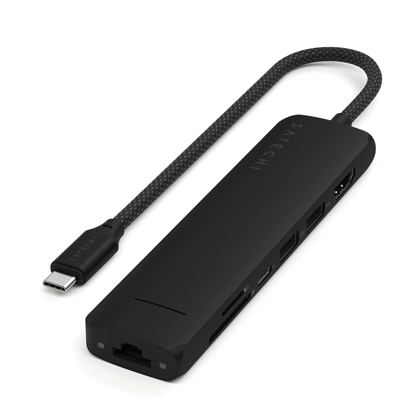 Hub USB-C Satechi Slim 7-in-1 Multiport Adapter with Ethernet Black