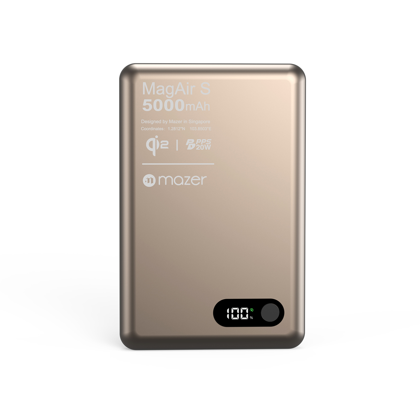 Pin sạc không dây Mazer MagAir29 Desert Titanium