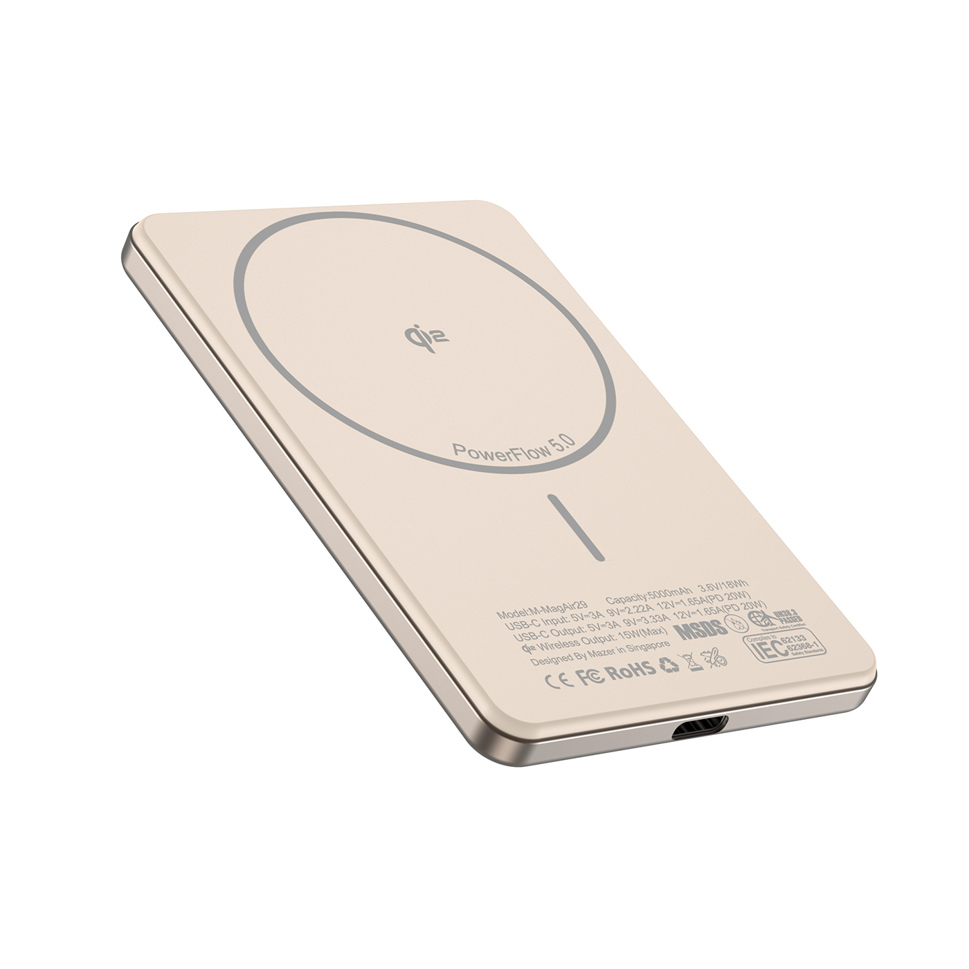 Pin sạc không dây Mazer MagAir29 Desert Titanium