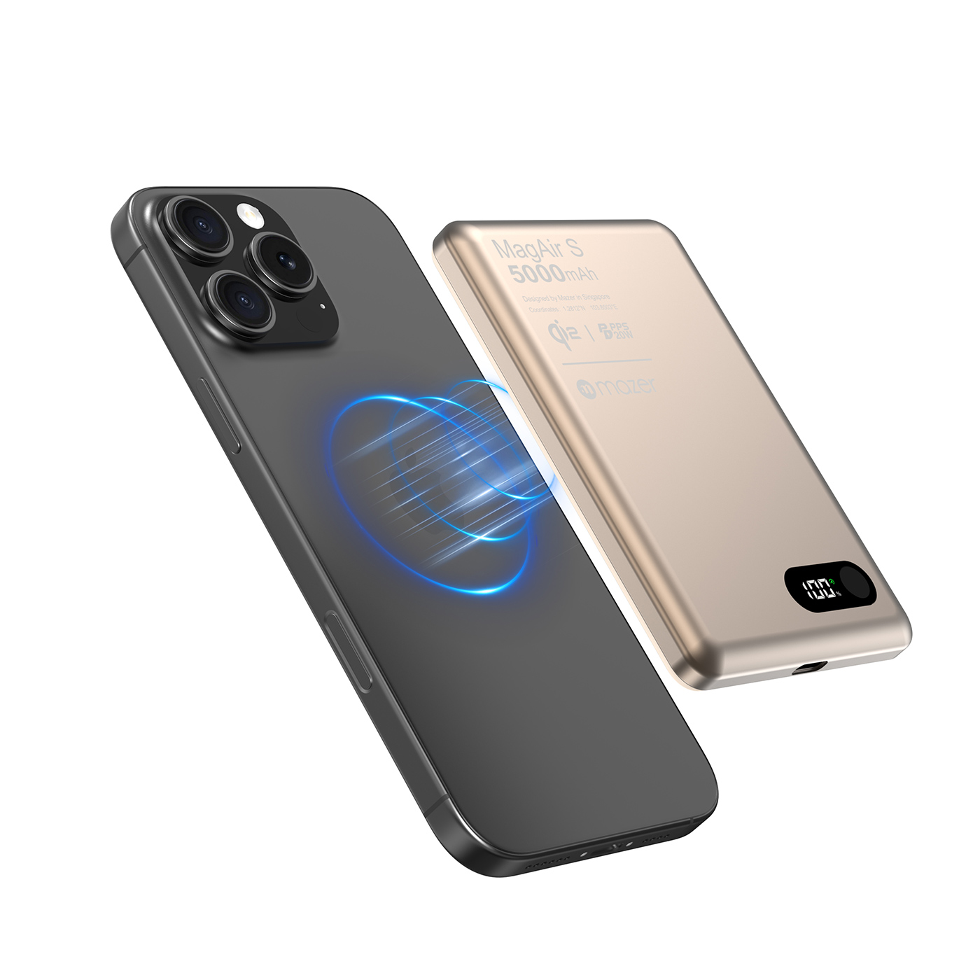 Pin sạc không dây Mazer MagAir29 Desert Titanium